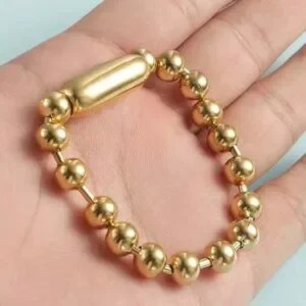 Gold Plated Stainless Steel 8mm Bead Bracelet